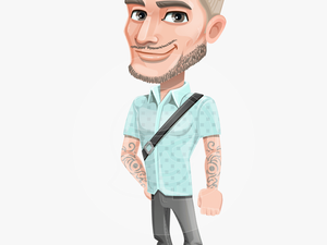 Attractive Man With Tattoos Cartoon Vector Character - Cartoon