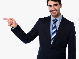 Men Pointing Left Png Image - Man In Suit Pointing