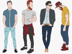 Fashion Men Illustration Design Clothing Formal Clipart - Men Clothes Vector Png