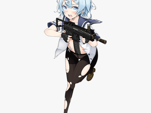 Anime Gun Png - Anime Girl With 