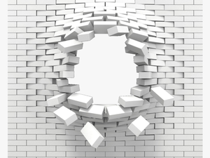 #ftestickers #background #wall #brick #hole #white - Brick Wall Blowing Up