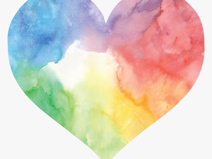 Water Color Heart Png -watercolor Rainbow Heart Png