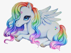 Transparent Rainbow Unicorn Clip