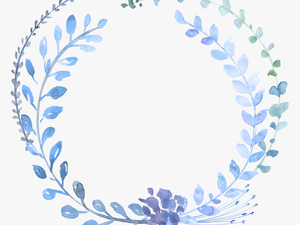 Blue Garland Wreath Watercolour 