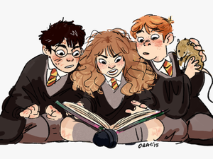 Transparent Hermione Png - Cartoon Harry Potter Friends