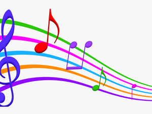 Musical Note Staff Color Clip Art - Notas Musicales De Colores Png