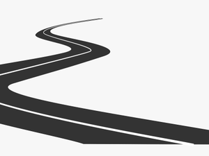 Winding Path Clipart Black And White - Transparent Background Road Icon