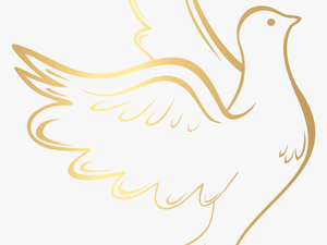 Dove2 - Wedding Dove Gold Png