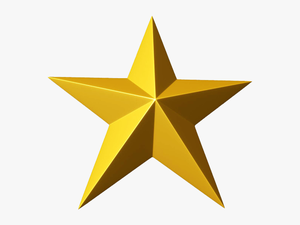 3d Gold Star Png Clipart - - Tra