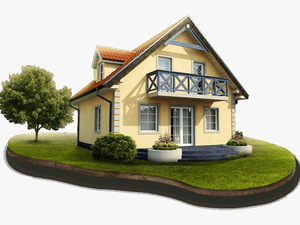 House Png On Green Field - Transparent Background Home Png