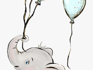 #watercolor #elephant #balloons #baby #boy #babyanimals - Elephant With Balloons Clipart