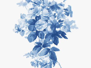 China Blue Flower Left - Transparent Blue Flowers Png