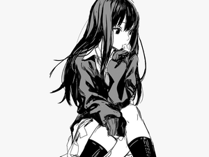 Credit - - Black And White Anime Girl Transparent Background - Made Transparent