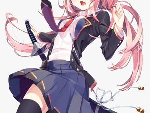 Transparent Anime School Girl Png - Anime Girl Pink Hair