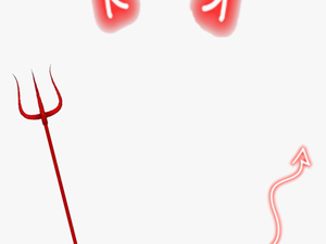 #devil #horns #trident #tail #red #neon - Devil Horns And Tail Png