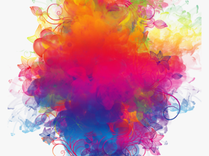 Boom Smoke Colorful Watercolor Rainbow Flowers Colorspl - Colorful Smoke Background Png