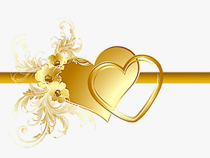 #gold #heart #flowers #vinesandleaves #divider #header - Gold Flower Decorative Frames Png