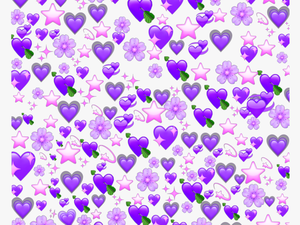 #purple #heart #stars #flower - Transparent Heart Emoji Meme Png