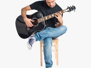 Sitting Man Playing Guitar Png