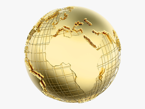 World Map Png Transparent Background Gold Silver Globe - Earth Gold