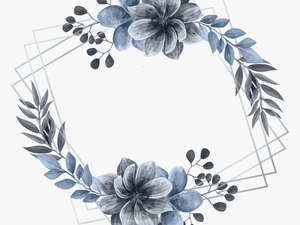 #floral #flowers #watercolour #wreath #frame #logodesign - Silver Flower Frame