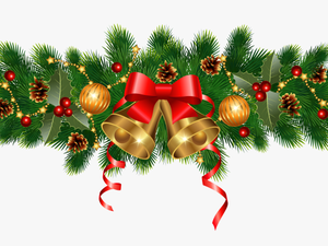 Christmas Golden Bells And Ornaments Decoration Png - Christmas Decorations Clip Art Free
