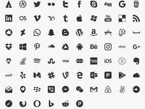 Picons Social - Full Preview - Vector Business Card Icons Png
