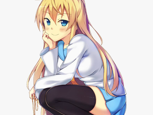 #anime #manga #girl #cute #kawaii #blonde #sit #sitting - Anime Girl Sitting Png