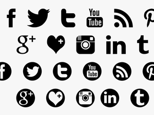 Social Media Logos Png No Background - Social Media Icons Black Transparent