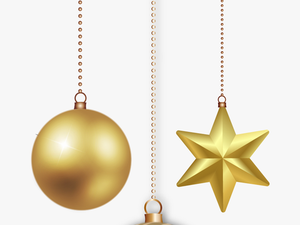 Gold Christmas Balls Ornaments Png - Christmas Ornament Vector Png