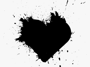 Heart Splatter Paint Black