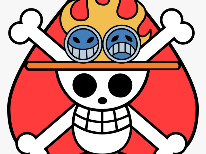 Transparent Pirate Flag Png - One Piece Jolly Roger Ace