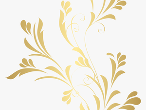 Floral Gold Element Png Clip Art​ - Background Flower Gold Png