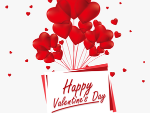Balloons With Happy Valentine Day Png Free Download - Happy Valentine Day Png
