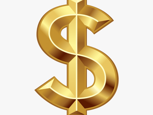 Transparent Money Sign Clipart - Gold Dollar Sign Transparent Background